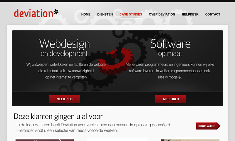 Screenshot of the Deviation website
